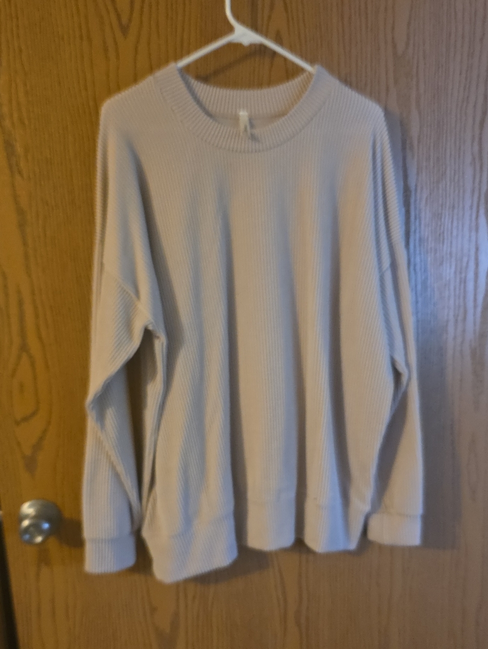 Magic Fit Cream Waffle Knit Pullover Oversized Ptp 27, L 27.5 NWOT